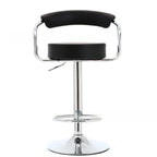 Tabouret de bar ergonomique réglable en cuir chromé moderne