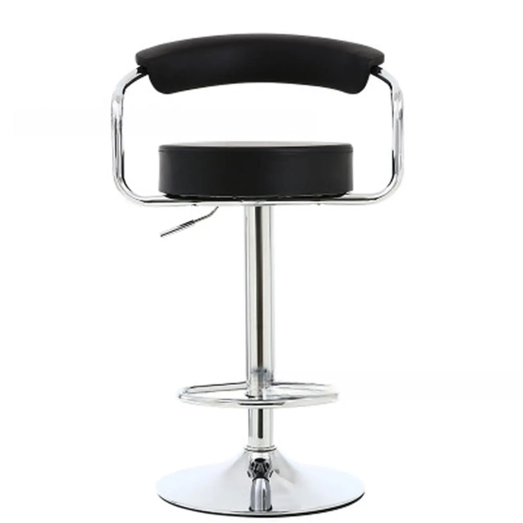 Tabouret de bar ergonomique réglable en cuir chromé moderne