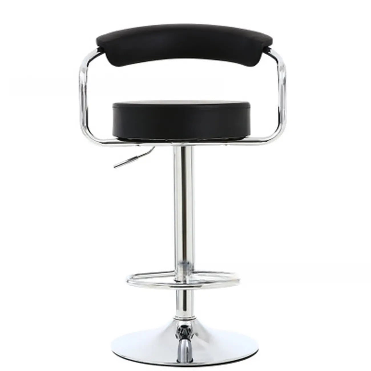 Tabouret de bar ergonomique réglable en cuir chromé moderne