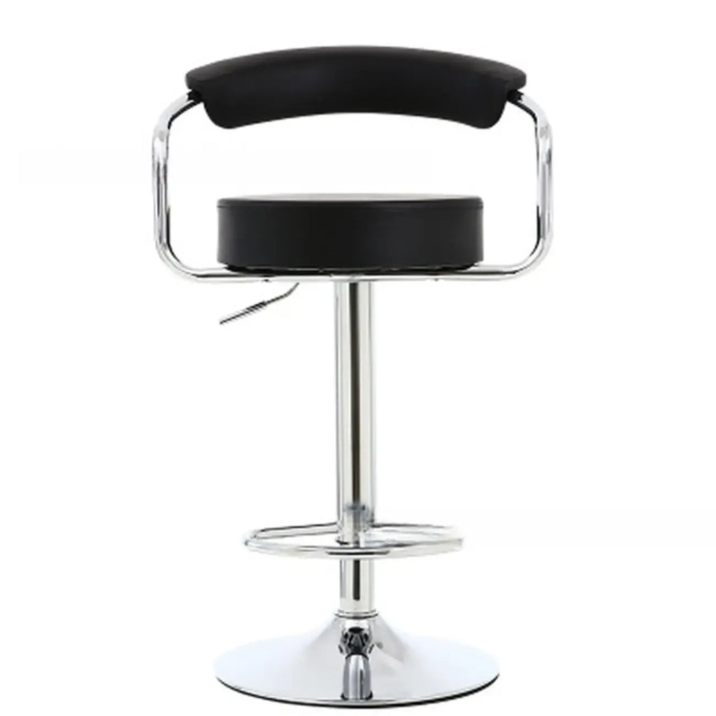 Tabouret de bar ergonomique réglable en cuir chromé moderne