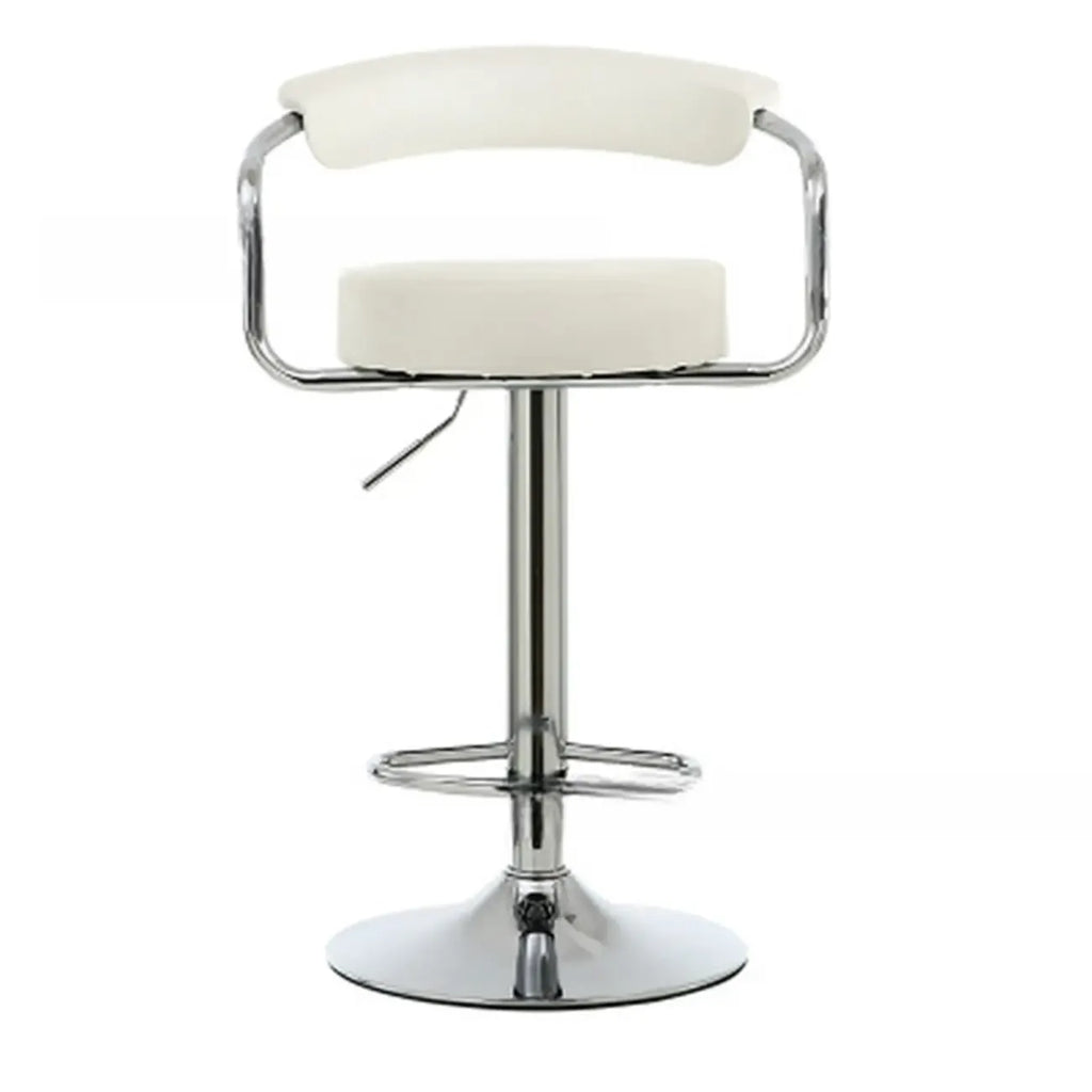 Tabouret de bar ergonomique réglable en cuir chromé moderne
