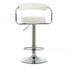 Tabouret de bar ergonomique réglable en cuir chromé moderne