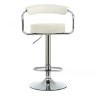 Tabouret de bar ergonomique réglable en cuir chromé moderne