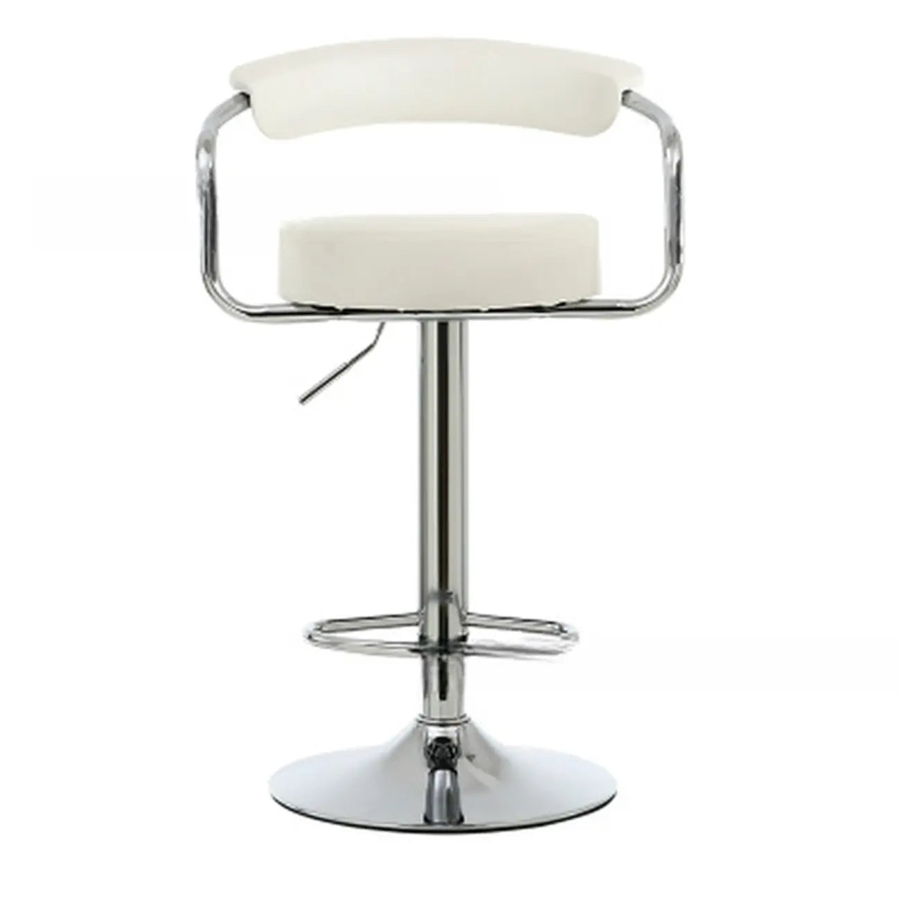 Tabouret de bar ergonomique réglable en cuir chromé moderne