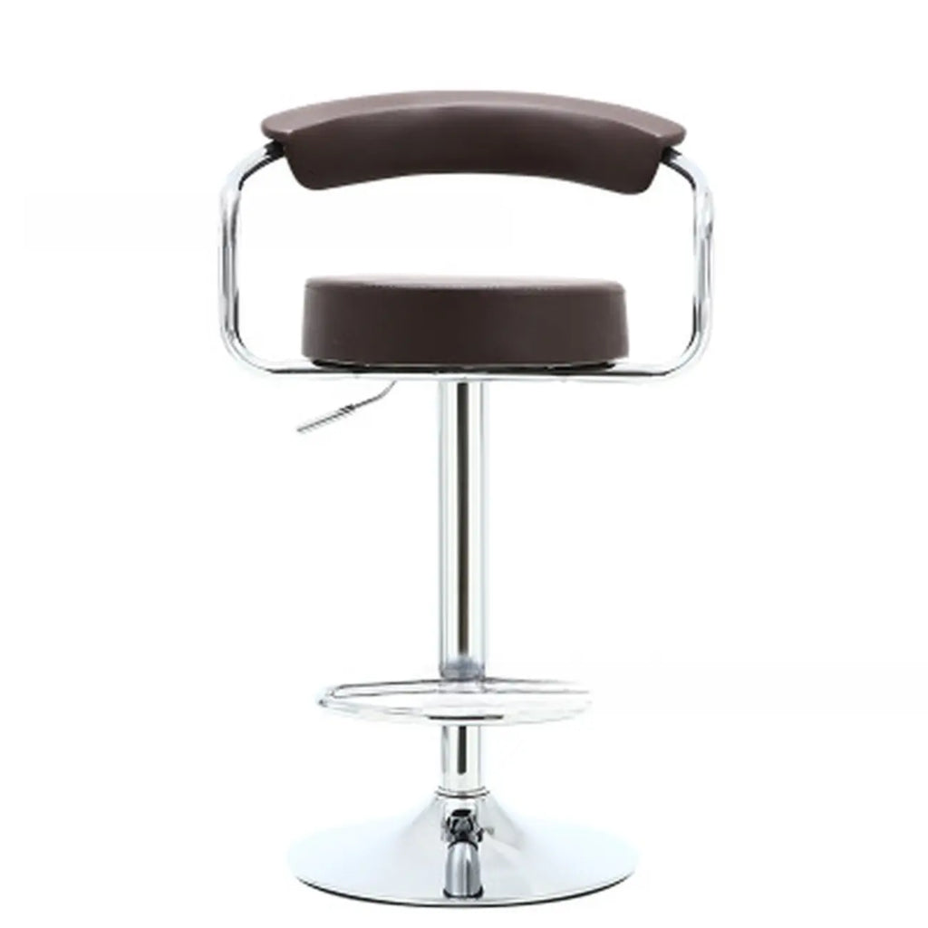 Tabouret de bar ergonomique réglable en cuir chromé moderne