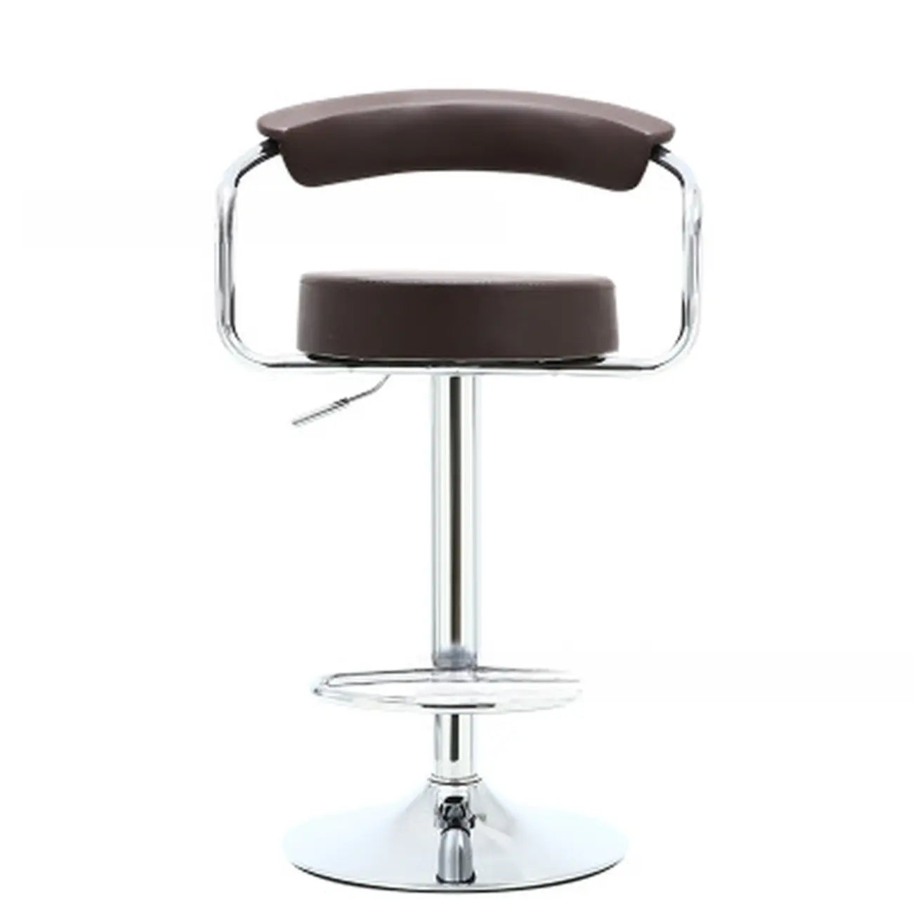 Tabouret de bar ergonomique réglable en cuir chromé moderne