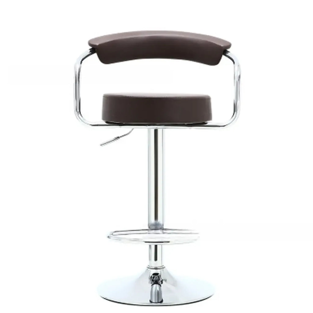 Tabouret de bar ergonomique réglable en cuir chromé moderne