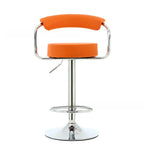 Tabouret de bar ergonomique réglable en cuir chromé moderne