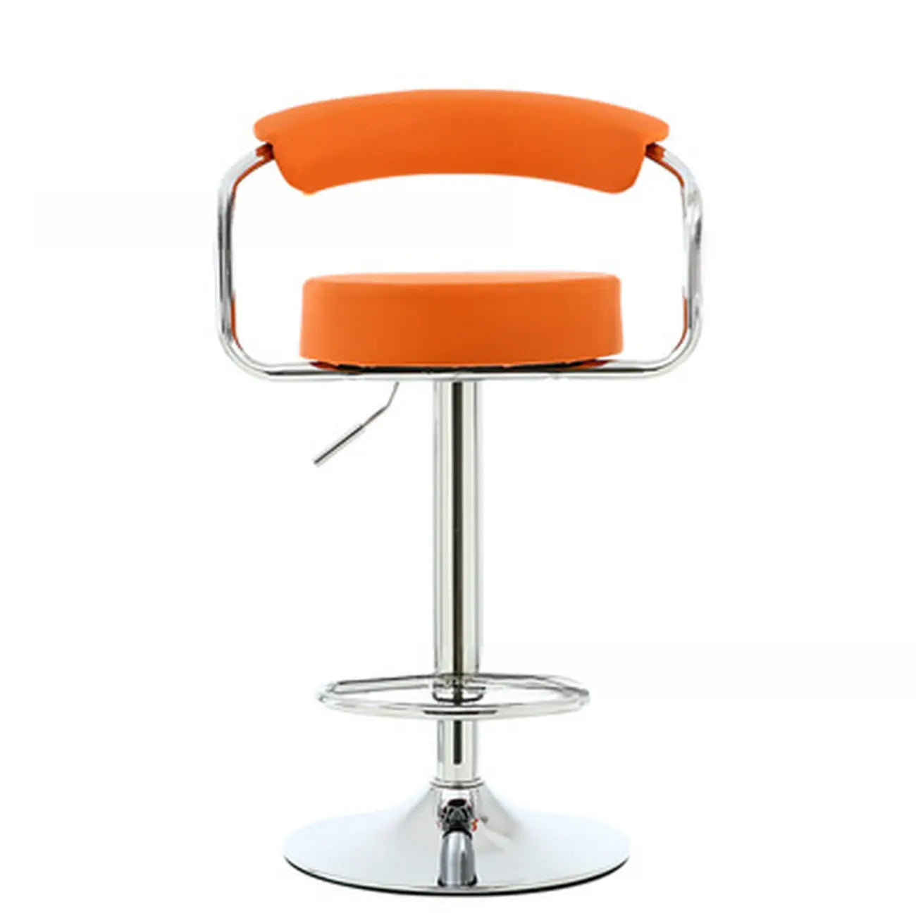 Tabouret de bar ergonomique réglable en cuir chromé moderne