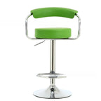 Tabouret de bar ergonomique réglable en cuir chromé moderne