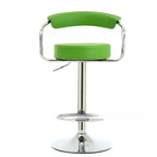 Tabouret de bar ergonomique réglable en cuir chromé moderne
