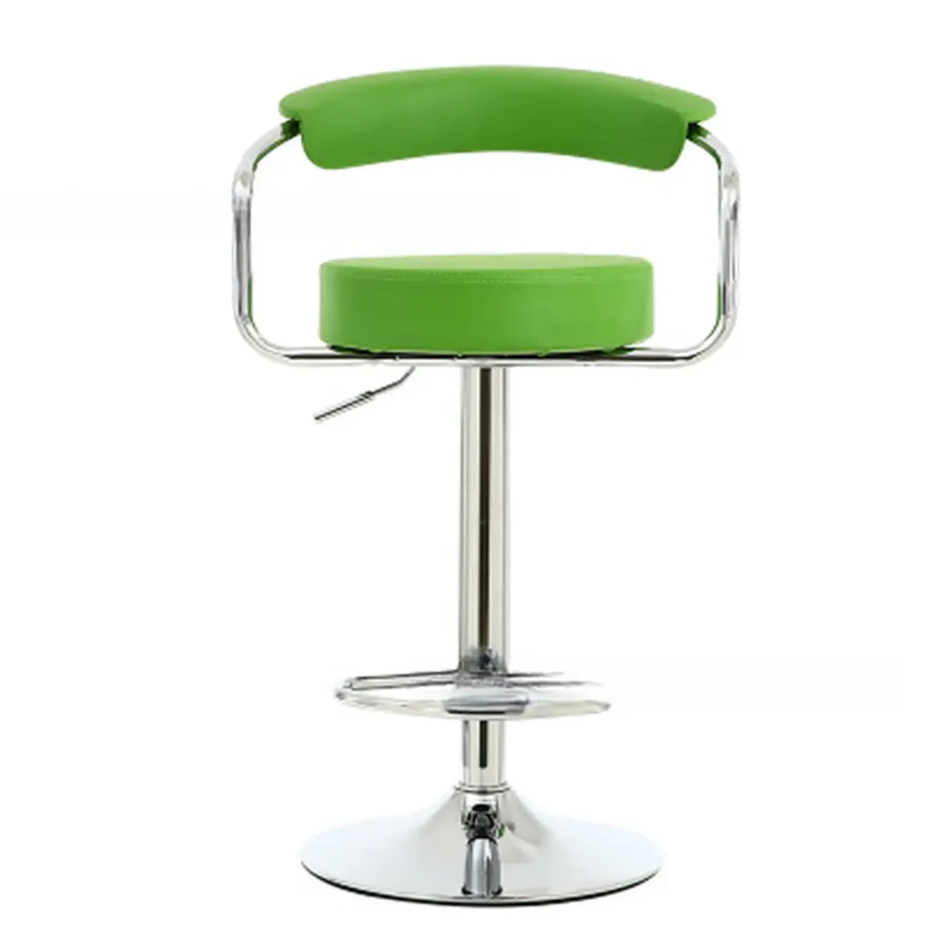 Tabouret de bar ergonomique réglable en cuir chromé moderne