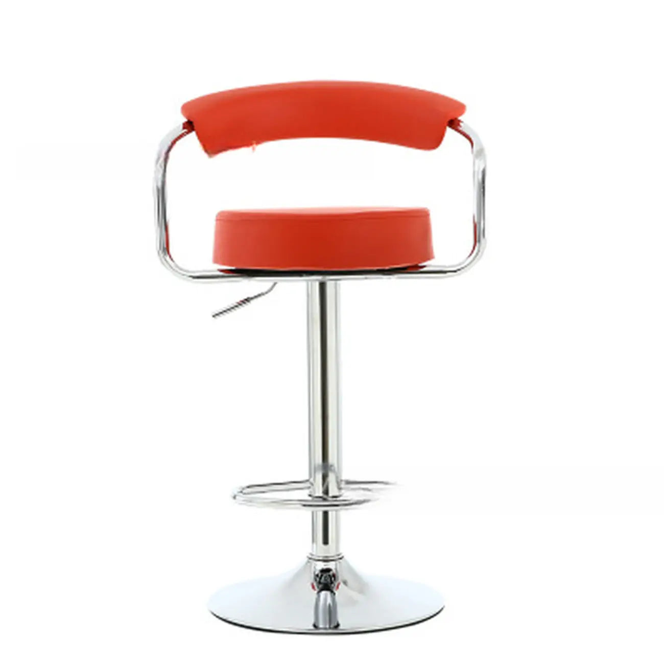 Tabouret de bar ergonomique réglable en cuir chromé moderne