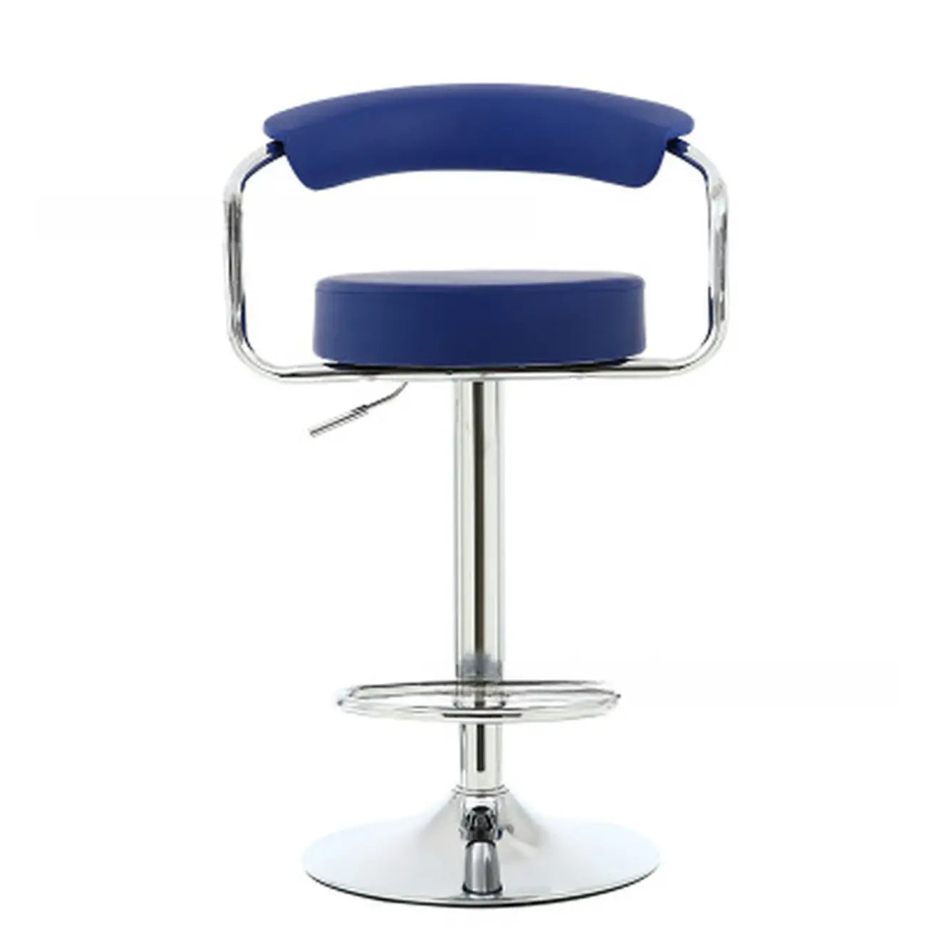 Tabouret de bar ergonomique réglable en cuir chromé moderne