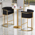 Tabouret de bar Glam Gold Sled en velours capitonné