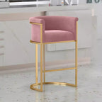 Tabouret de bar Glam Gold Sled en velours capitonné