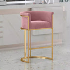 Tabouret de bar Glam Gold Sled en velours capitonné