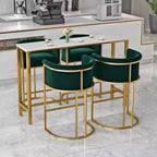 Tabouret de bar Glam Gold Sled en velours capitonné
