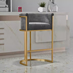 Tabouret de bar Glam Gold Sled en velours capitonné