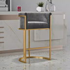 Tabouret de bar Glam Gold Sled en velours capitonné