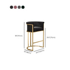 Tabouret de bar Glam Gold Sled en velours capitonné