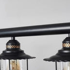 Lustre linéaire cylindrique noir rouille de style industriel rustique pour îlot de cuisine