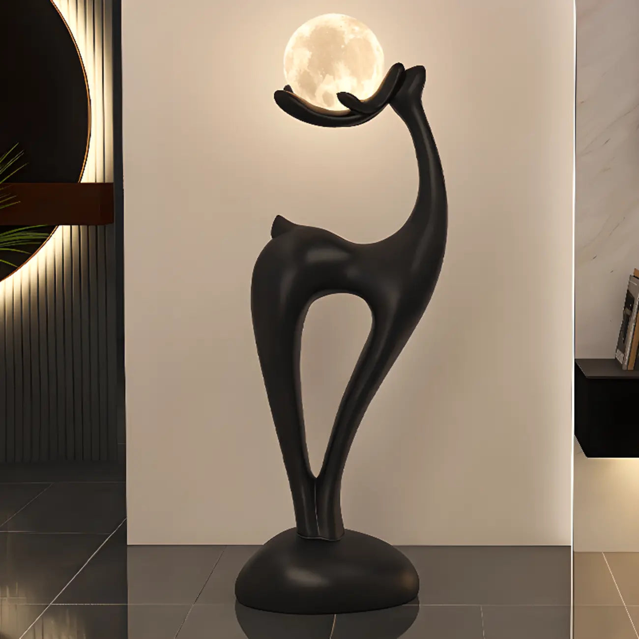 Lampada da terra a LED a forma di cervo con luce a 3 colori per l'arredamento della camera da letto