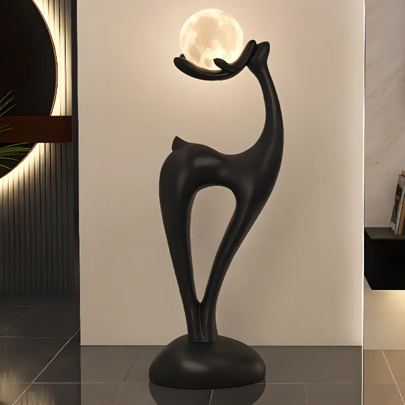 Lampada da terra a LED a forma di cervo con luce a 3 colori per l'arredamento della camera da letto