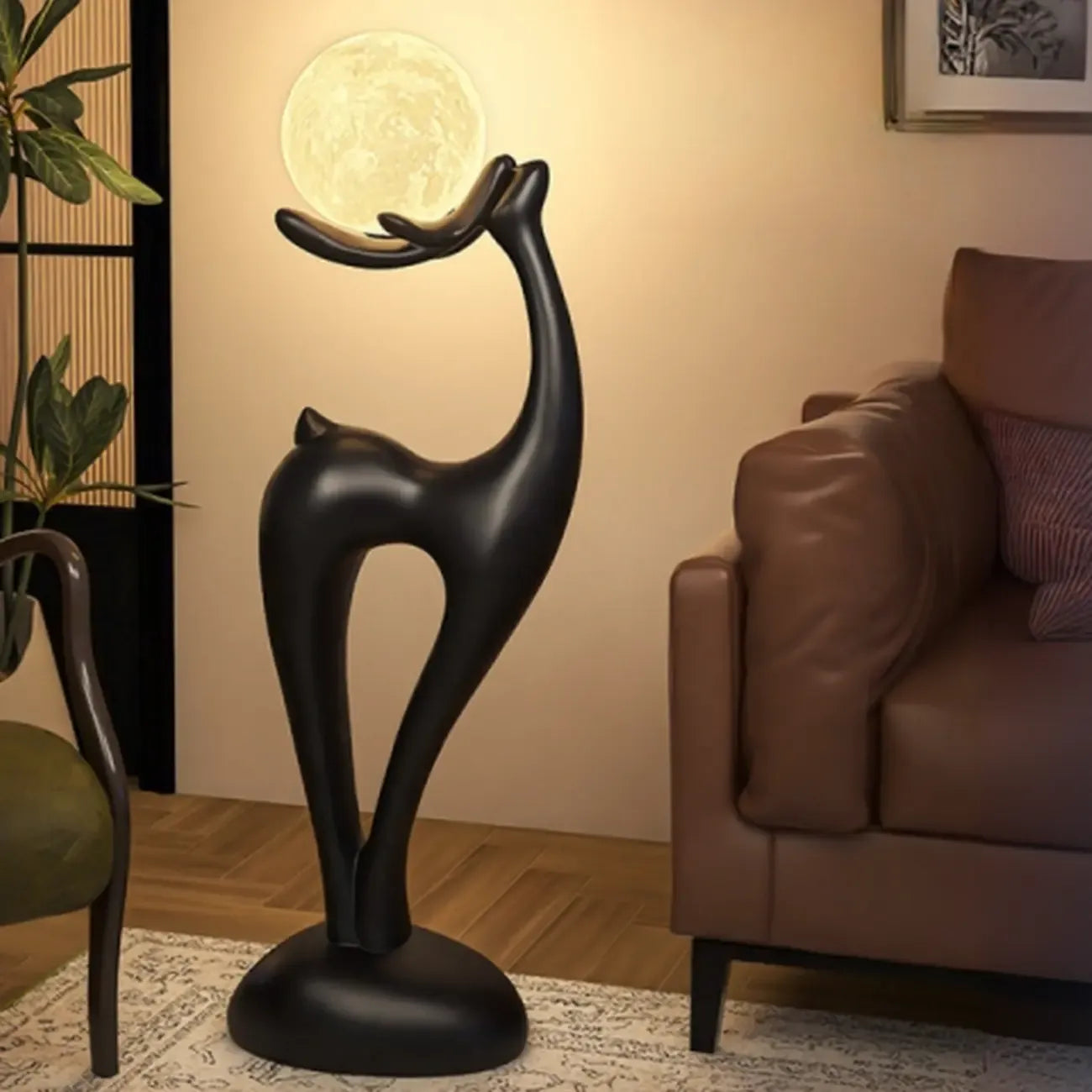 Lampada da terra a LED a forma di cervo con luce a 3 colori per l'arredamento della camera da letto