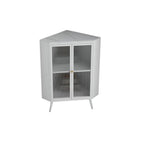 Meuble d'angle moderne avec plateau en pierre noire et porte en verre cannelé