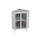 Meuble d'angle moderne avec plateau en pierre noire et porte en verre cannelé