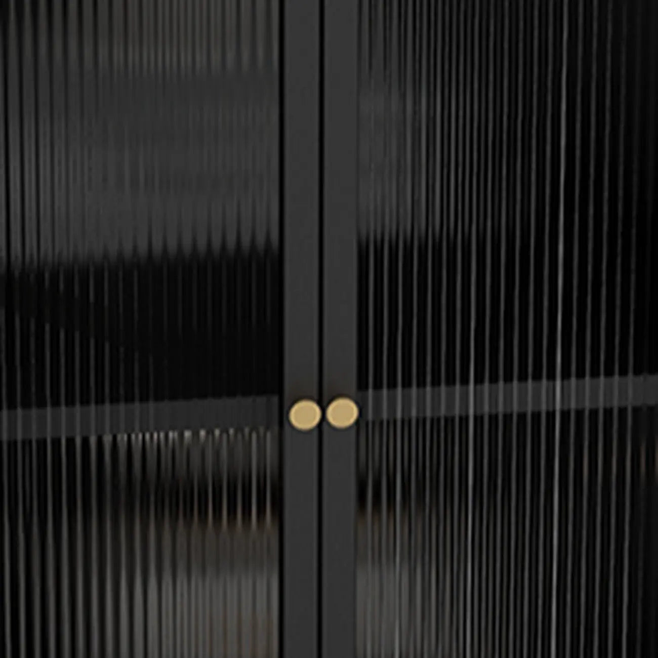 Meuble d'angle moderne avec plateau en pierre noire et porte en verre cannelé