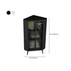 Meuble d'angle moderne avec plateau en pierre noire et porte en verre cannelé