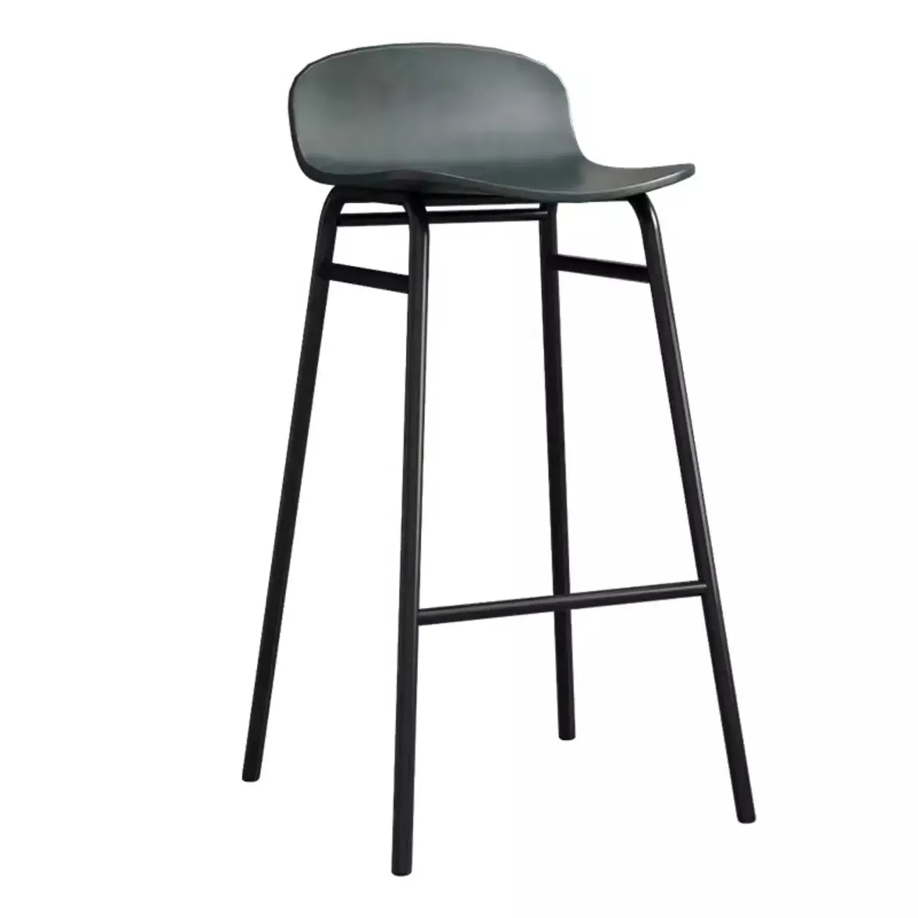 Tabourets de bar minimalistes en plastique avec structure en métal