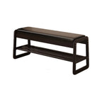 Banc à chaussures moderne noir capitonné avec étagères de rangement
