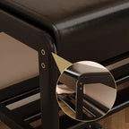 Banc à chaussures moderne noir capitonné avec étagères de rangement