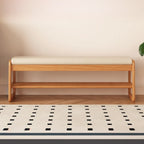 Banc à chaussures moderne noir capitonné avec étagères de rangement