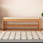 Banc à chaussures moderne noir capitonné avec étagères de rangement