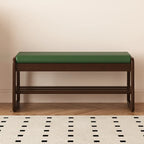 Banc à chaussures moderne noir capitonné avec étagères de rangement