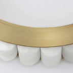 Lustre suspendu circulaire moderne à deux niveaux en acier albâtre