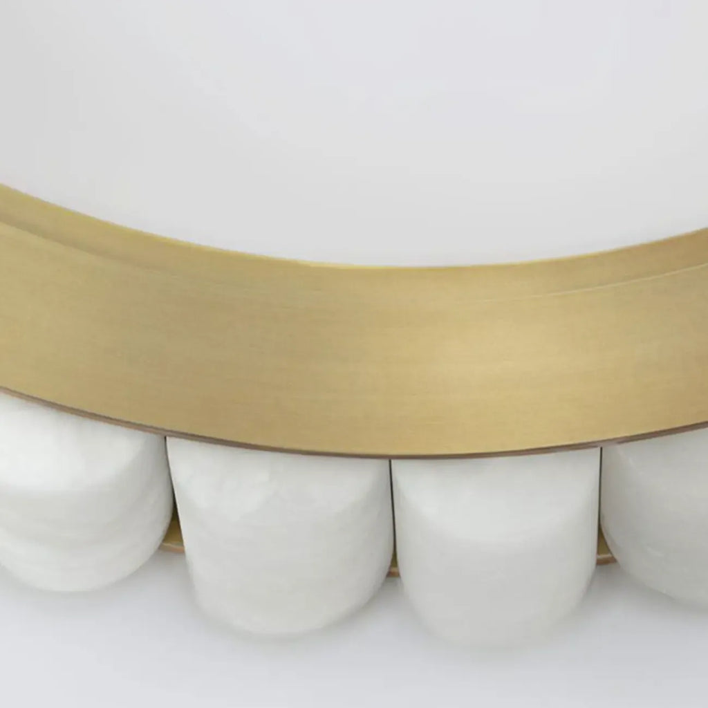 Lustre suspendu circulaire moderne à deux niveaux en acier albâtre