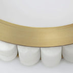 Lustre suspendu circulaire moderne à deux niveaux en acier albâtre