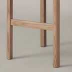 Tabourets de bar contemporains blancs rembourrés avec structure en bois