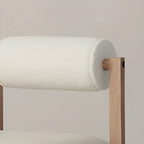 Tabourets de bar contemporains blancs rembourrés avec structure en bois