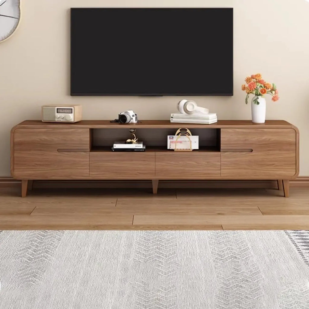 Meuble TV en bois de style moderne du milieu du siècle avec rangement