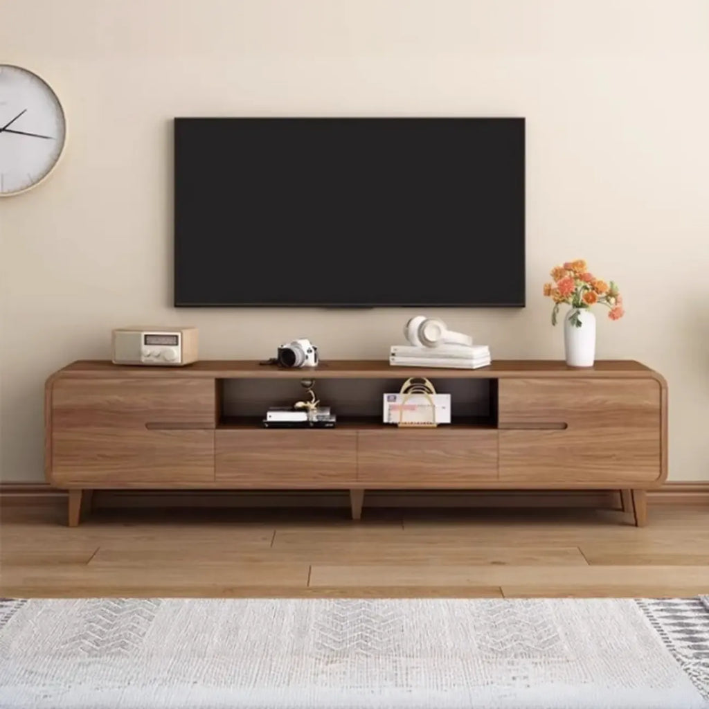 Meuble TV en bois de style moderne du milieu du siècle avec rangement