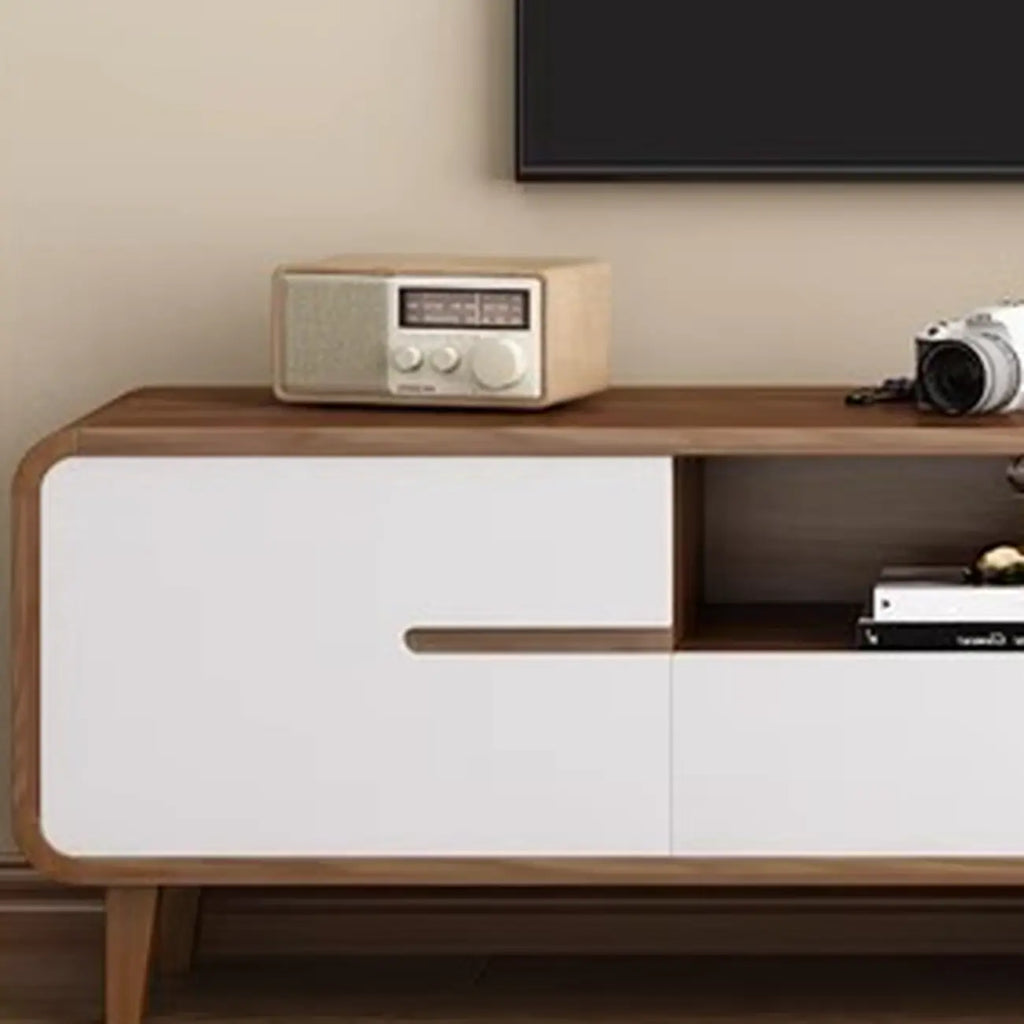Meuble TV en bois de style moderne du milieu du siècle avec rangement