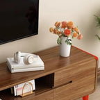 Meuble TV en bois de style moderne du milieu du siècle avec rangement