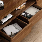 Meuble TV en bois de style moderne du milieu du siècle avec rangement