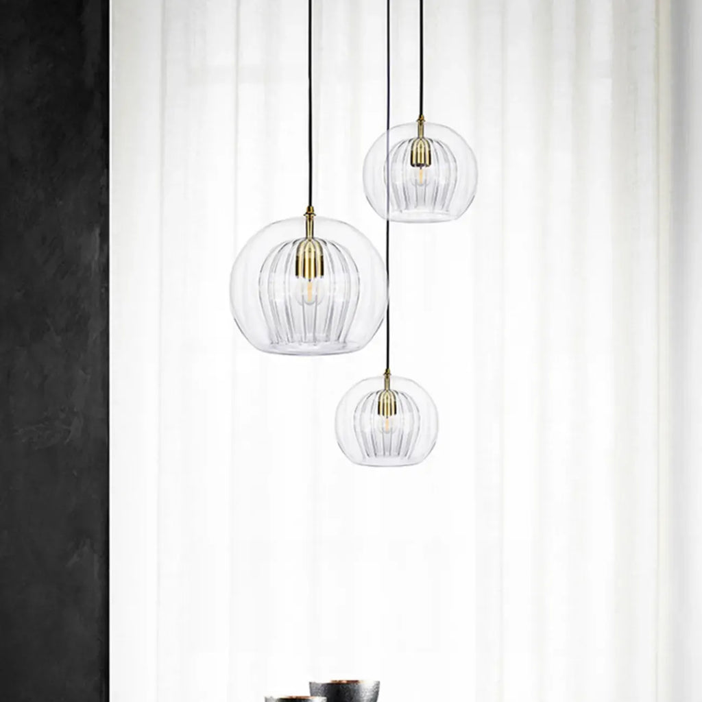 Suspension de cuisine moderne en verre globe réglable en hauteur